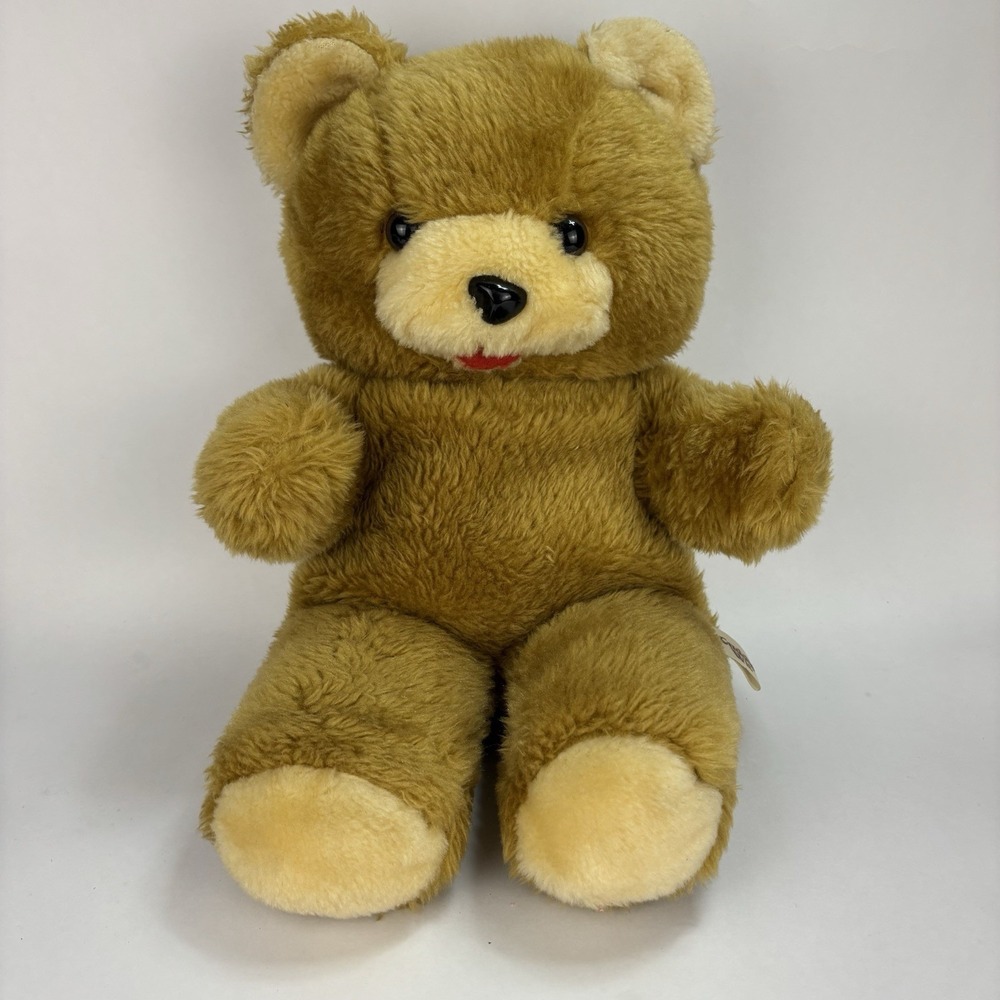VTG Cuddle Wit Teddy Bear Brown Plush Stuffed Animal 17" Inch Open Mouth